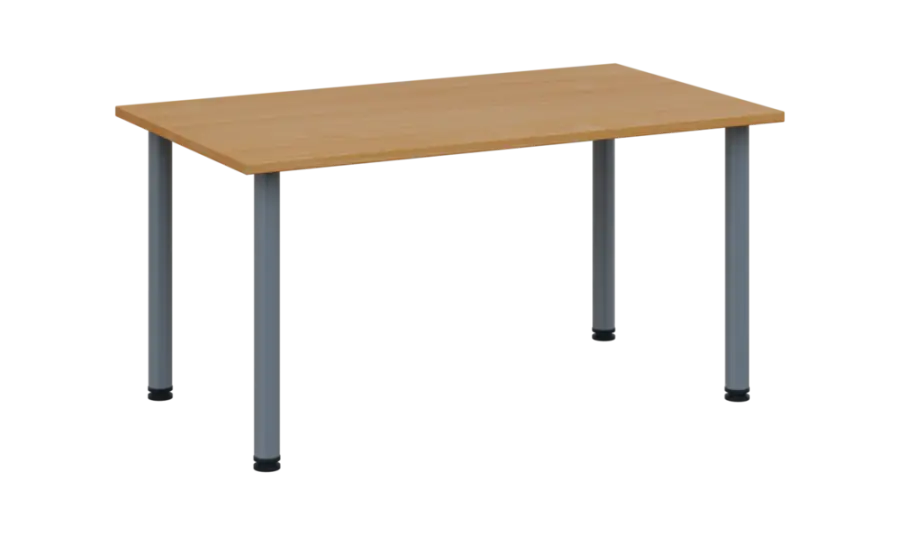 CRTR 140 jídelní stůl, kovová podnož stříbrná, deska 25 mm, 1394x800 mm, buk royal